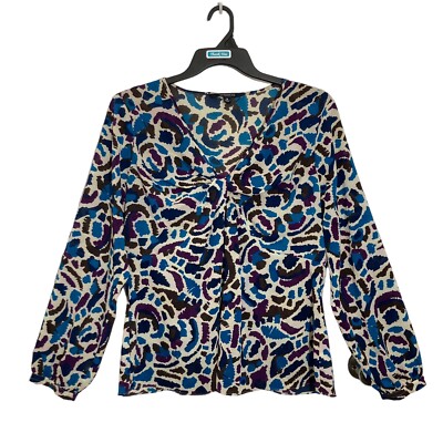 Chadwick s Blouse Top Womens Sz 18 Multicolored Long Sleeve Lightweight Stretch