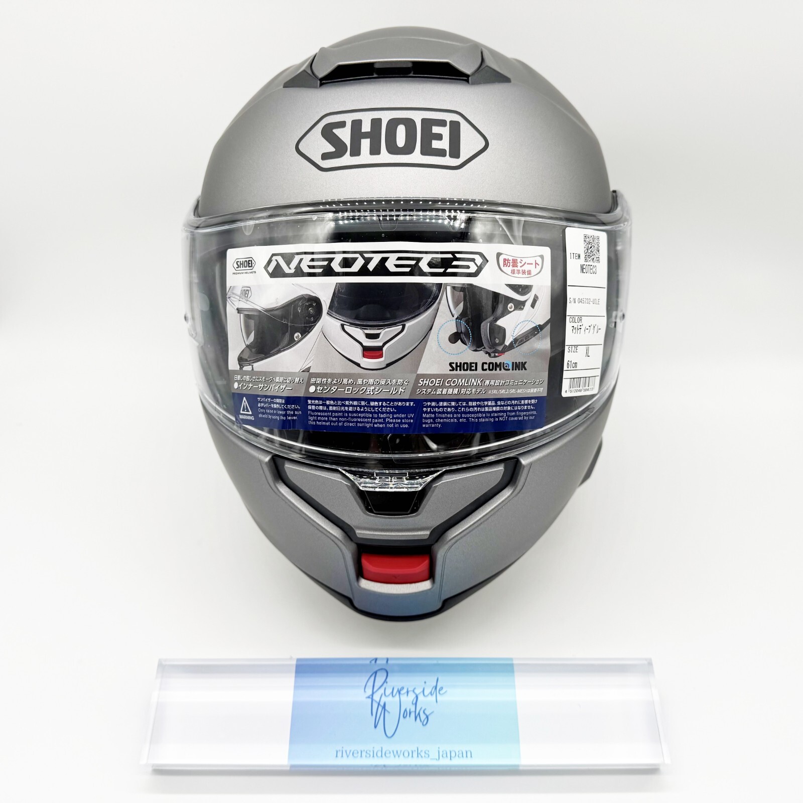 Shoei Neotec 3 Motorcycle Helmet Matte Deep Gray Size XL