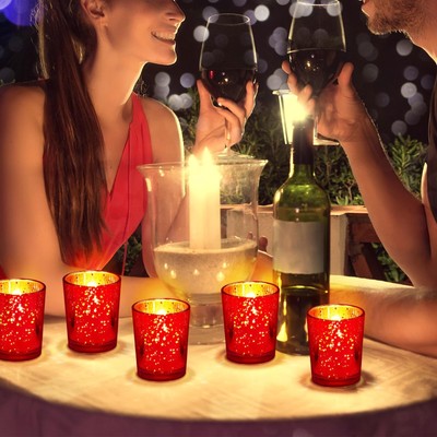 50 Pcs Votive Candle Holder Bulk Glass Votive Candle Holder Tealight Candle H...