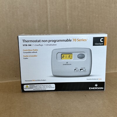 NEW Emerson White-Rodgers 1F78-144 70 Series Non-Programmable Thermostat, 1H/1C