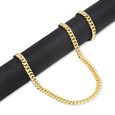 Pre-owned Nuragold 14k Yellow Gold Solid 5mm Miami Cuban Link Chain Bracelet Mens Womens 7"