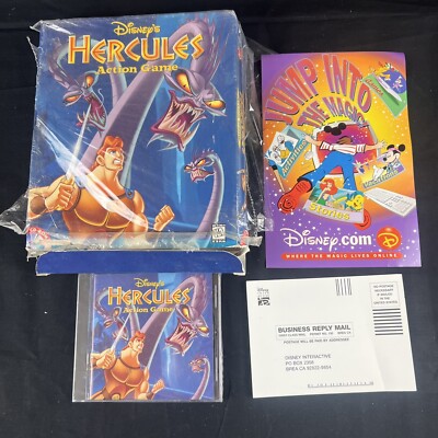 DISNEY'S HERCULES ACTION GAME vintage BIG BOX PC DC-ROM game NEW Open Main Box