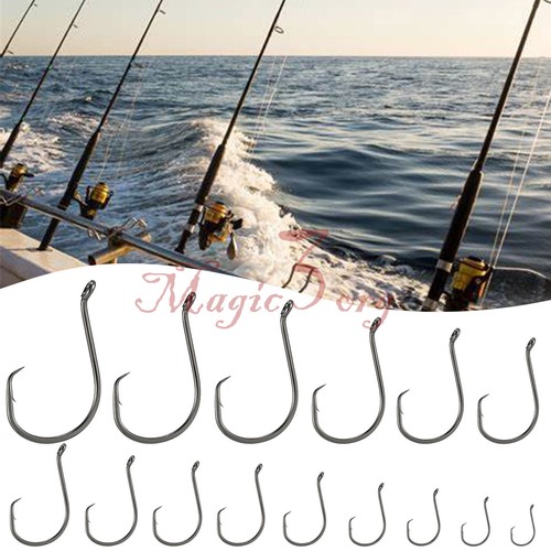 50/100pcs Circle Hooks Octopus Offset High Carbon Steel Sharp Catfish #8-10/0 