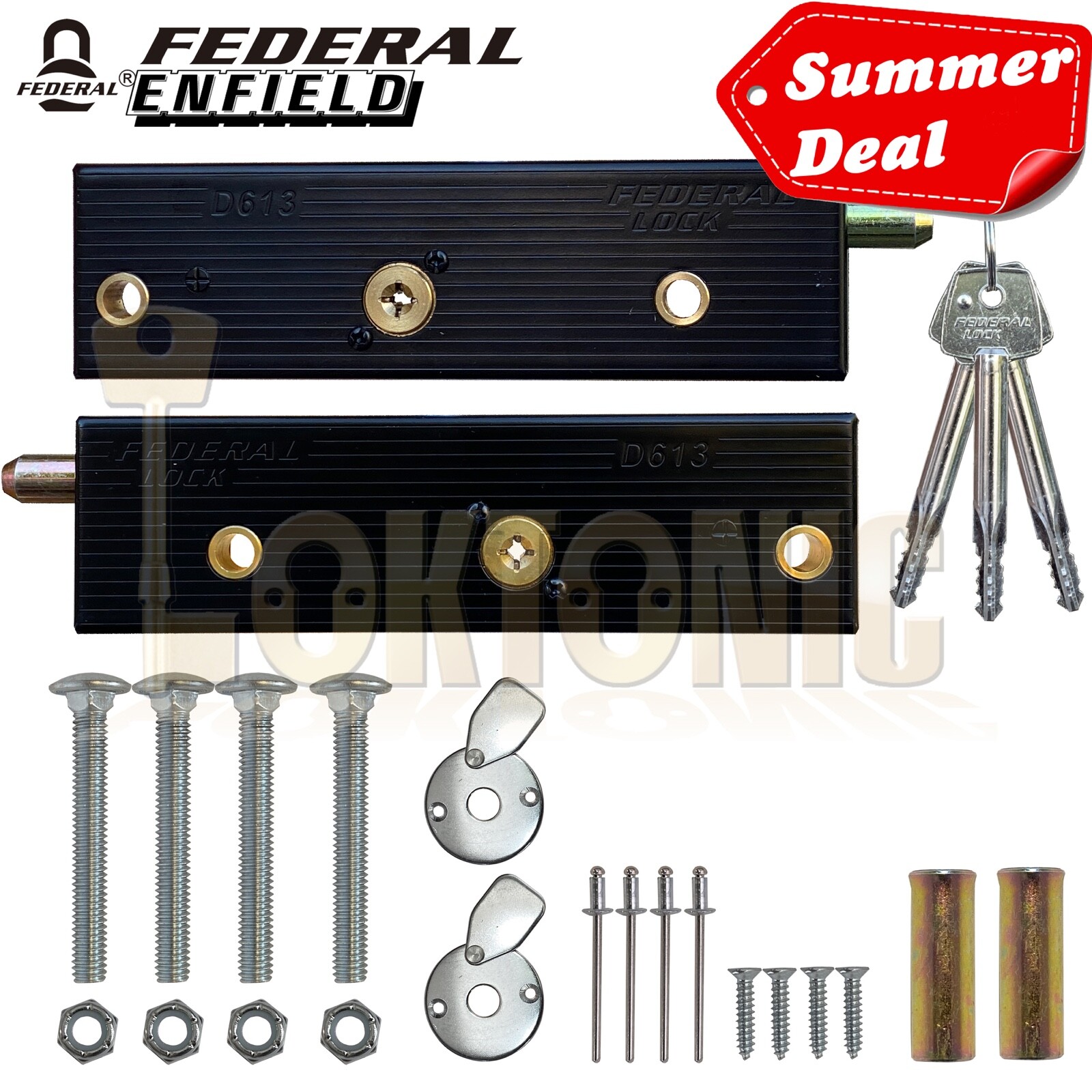 Enfield Federal Genuine Original Garage Door Bolts Lock One Pair Mk5 New 2020 Loktonic