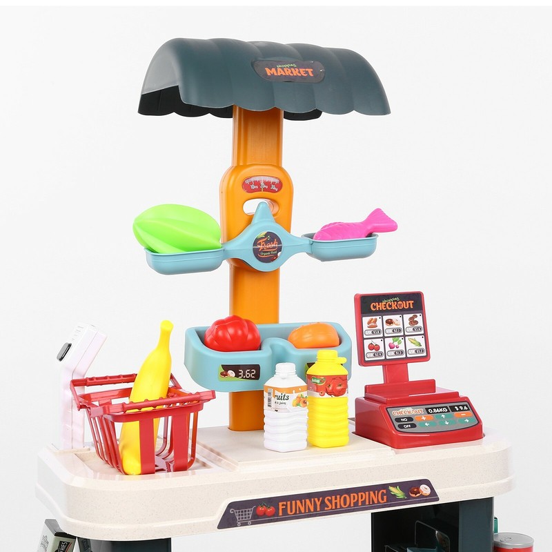 Kids Grocery Store Pretend Play Playset Toy Selling Stand for Girls Toddler USA