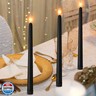Macarrie 24 Packs Flameless Taper Candles Battery Operated Fake 11 Inch Long Candlelight LED Flameless Candlesticks Flickering Tapered for Christmas Church Prayer New Year Wedding(Black)