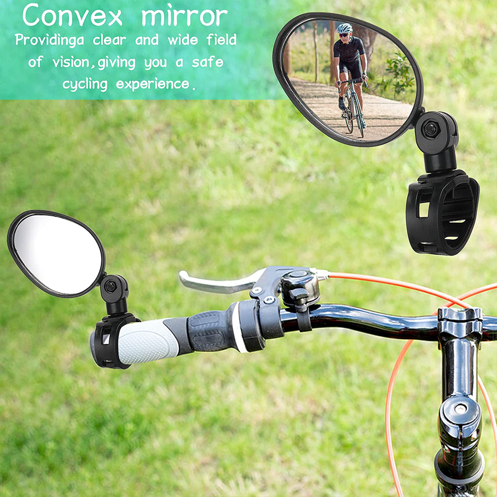Bike Mirror Rotaty Round MTB Road Handlebar Bicycle Rear View Glass Cycling USA
