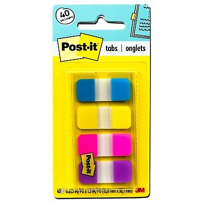 Post-it Tabs 676-AYPV 5/8'' x 1-1/2'', Four Colors, Pack of 40