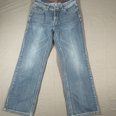 Rock & Roll Cowboy Denim Double Barrel Relaxed Straight Leg Jeans Blue 30×30