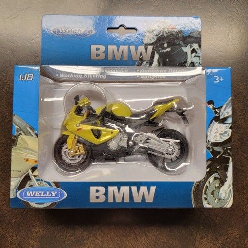 Modèle Réduit Moto BMW S1000RR 1:18 - Métal Die-cast, Environ 12cm, Avec Support, Neuve En Boîte - 6