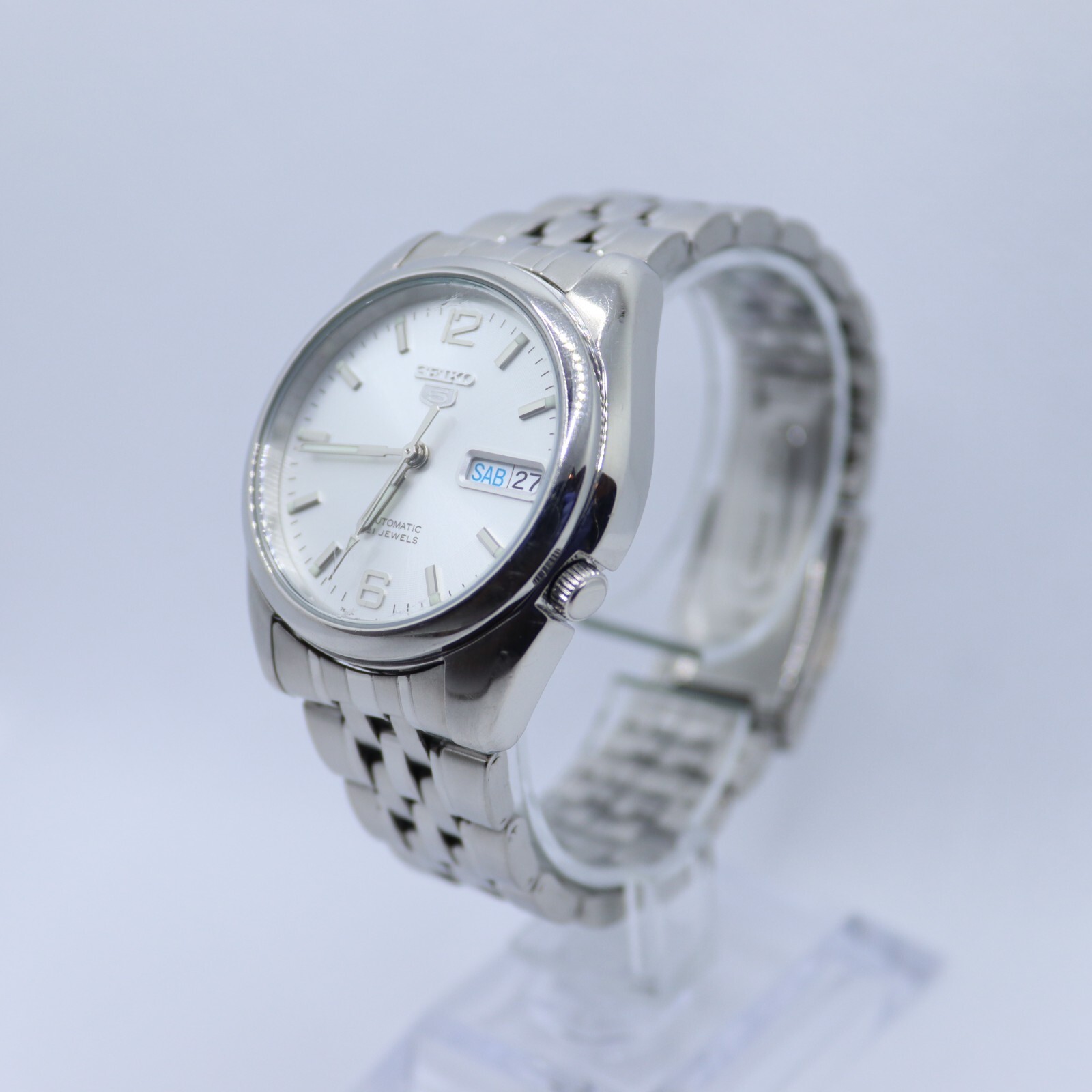 SEIKO 5 7s26-01v0　snk355 EXC+5] SEIKO 5 7S26-01V0 SNK355KC Silver Dial Men's