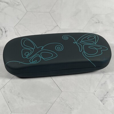 Wall & Ochs Butterflies Eyeglasses Hard Case Portable Protective Case Black