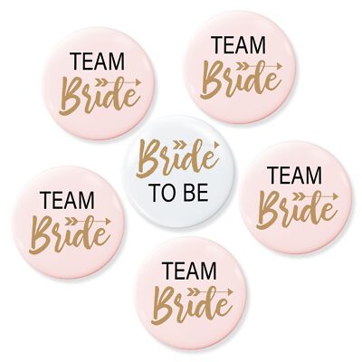 Team Bride Lot de 6 badges JGA accessoires JGA pour femme pour enterrement de...