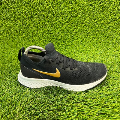 Nike Epic React Flyknit Womens Size 8.5 Black Athletic Shoes Sneakers AQ0070-013