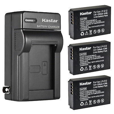 Kastar Battery AC Wall Charger for Canon LP-E12 LC-E12 & Canon EOS M50 Mark II