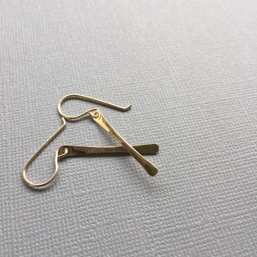 Gold Filled Bar Earrings Simple Everyday Minimal Small Dainty Delicate Stick
