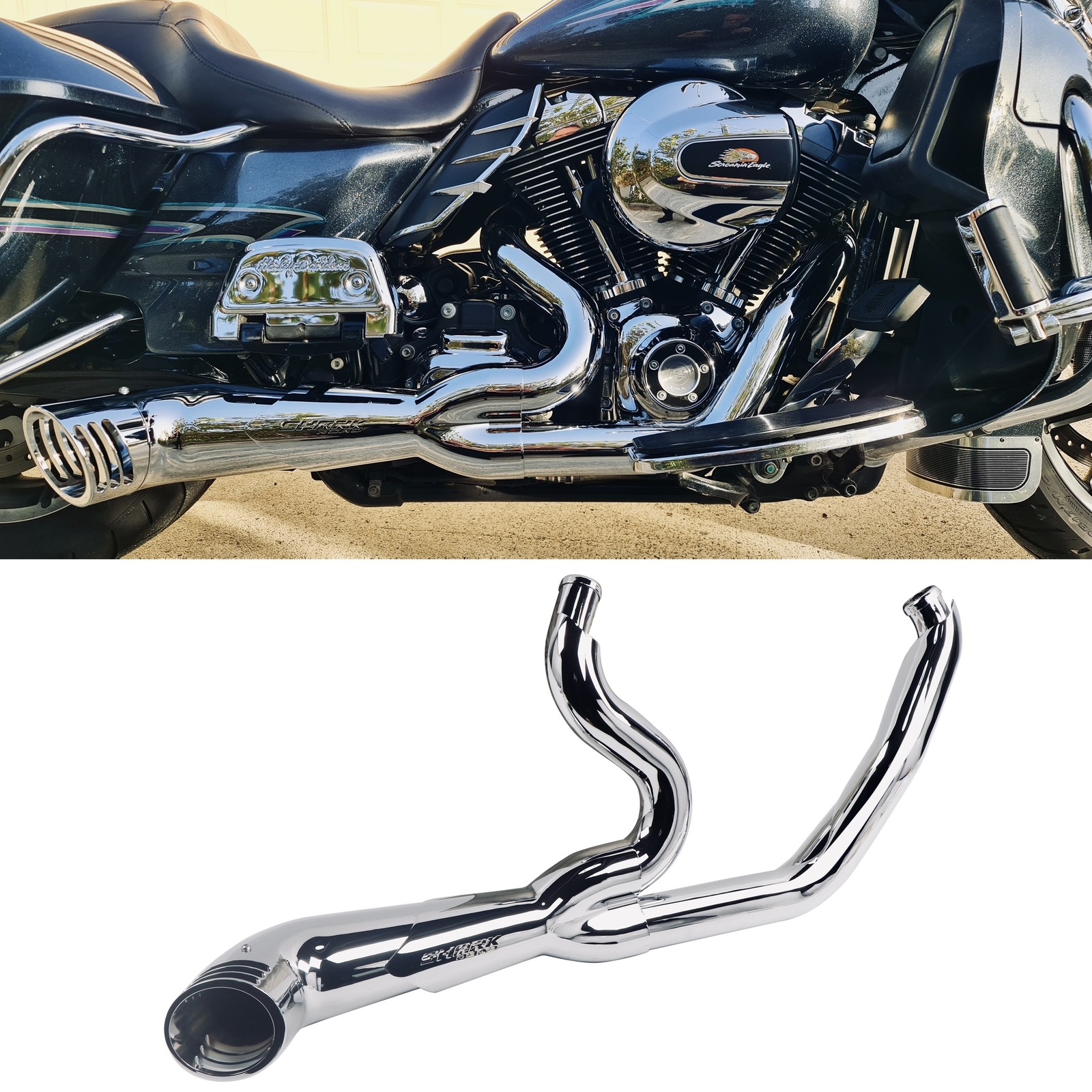 ハーレーダビッドソン シャークロード 95-16 スリップオン SHARKROAD 4.5 Slip Ons For Harley Davidson Touring 95-16