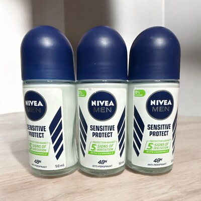 Nivea Men Sensitive Protect Original Roll-on Deodorant 48H 3 Bottles 50 Ml 