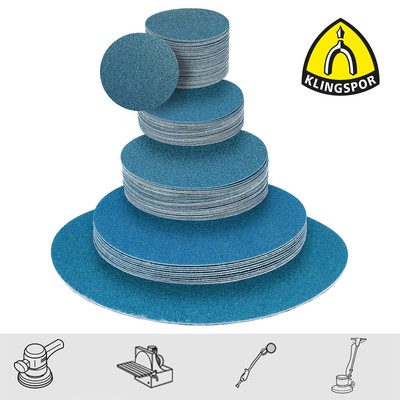 Klingspor Zirkon Klett Schleifscheiben Tellerschleifer 150 200 250 300 mm Korn