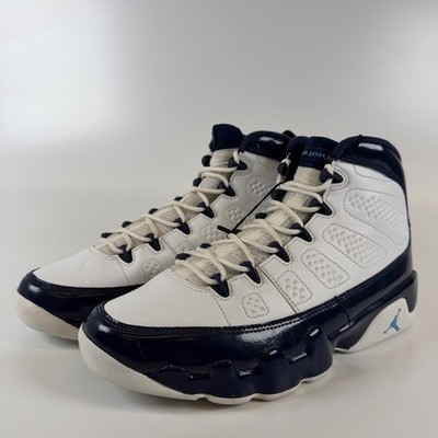 Air Jordan 9 Retro UNC White Midnight Navy University Blue 302370-145 Mens 8.5