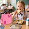 Preppy Initial Bow Mouse Lunch Bag, Kids Insulated Lunch Box Gifts for Teen Girls Daughter, Reusable Soft Lunch Containers Crossbody Cooler Bag Must Haves for Park Travel School Work Picnic Pink B