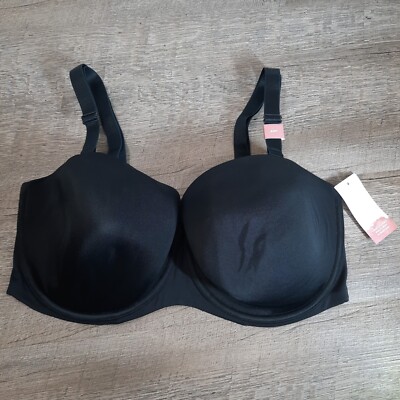 Cacique Size 40F Lightly Lined Multi-Way Strapless Black