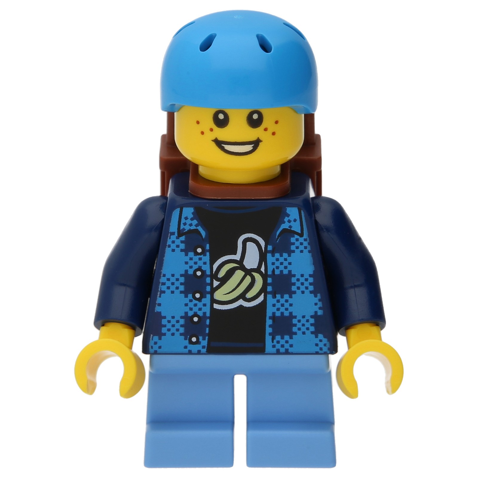 Skateboarder - Boy, Banana Shirt, Dark Azure Helmet…