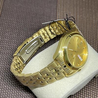 Pre-owned Seiko 5 Snk366k1 Automatic Gold Stainless Steel Analog Men's Casual Dress Watch
