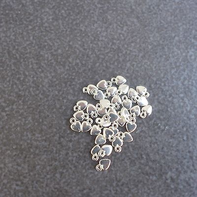 20pcs,925 sterling silver,Extra Tiny Heart Charm,DIYJewelry Make Supply Findings