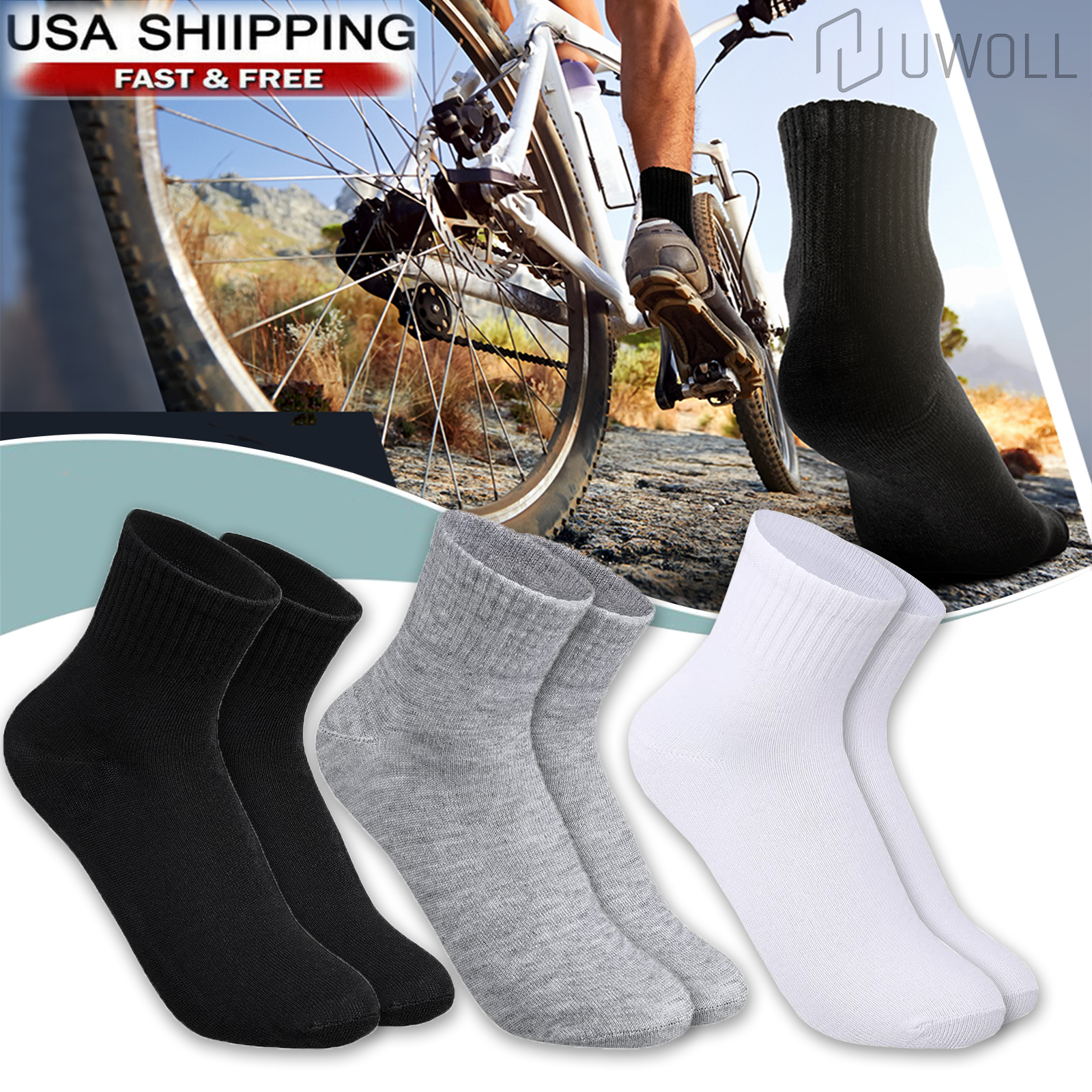 Lot 1-3 Pairs Mens Womens Ankle Quarter Crew Socks Sport Casual Cotton Socks US