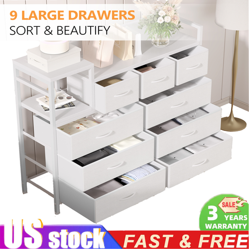 With Power Outlet Bedroom Dresser With 9 Drawers For Hallway