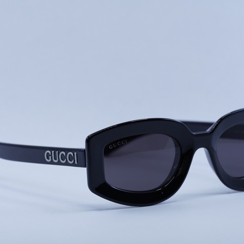 Pre-owned Gucci Gg1719s 001 Black/grey 51-23-145 Sunglasses In Gray