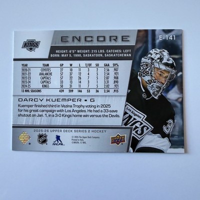 2025 Upper Deck Series 2 #E-141 Darcy Kuemper Encore