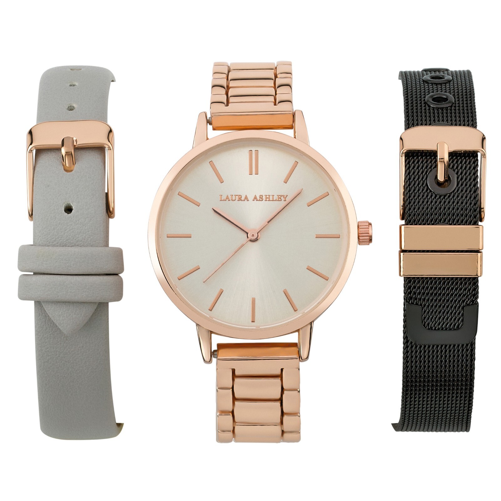 Laura Ashley Womens 34mm Watch Set 3 Interchangeable Straps | eBay