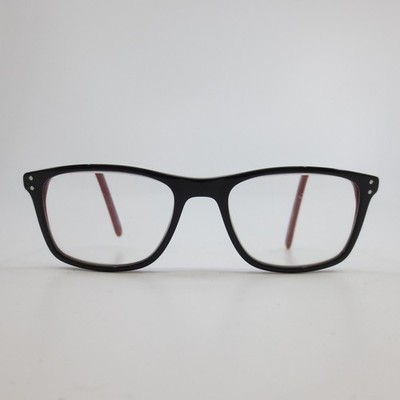 Raycers KB 20216 Black Red Rectangular Eyeglasses Frames 48-17-135 Acetate