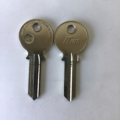 Kaba Ilco 1049E Safe Blank Utility Key Silver PAIR OF 2 UNCUT KEY BLANKS