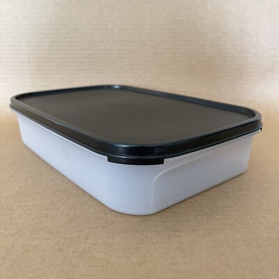 Tupperware Modular Mates Rectangle Storage #1 Container (8.5 Cup) Black Seal
