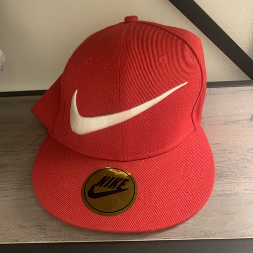 Nike Adult Hat Cap Red White Swoosh Logo Snap Back | eBay