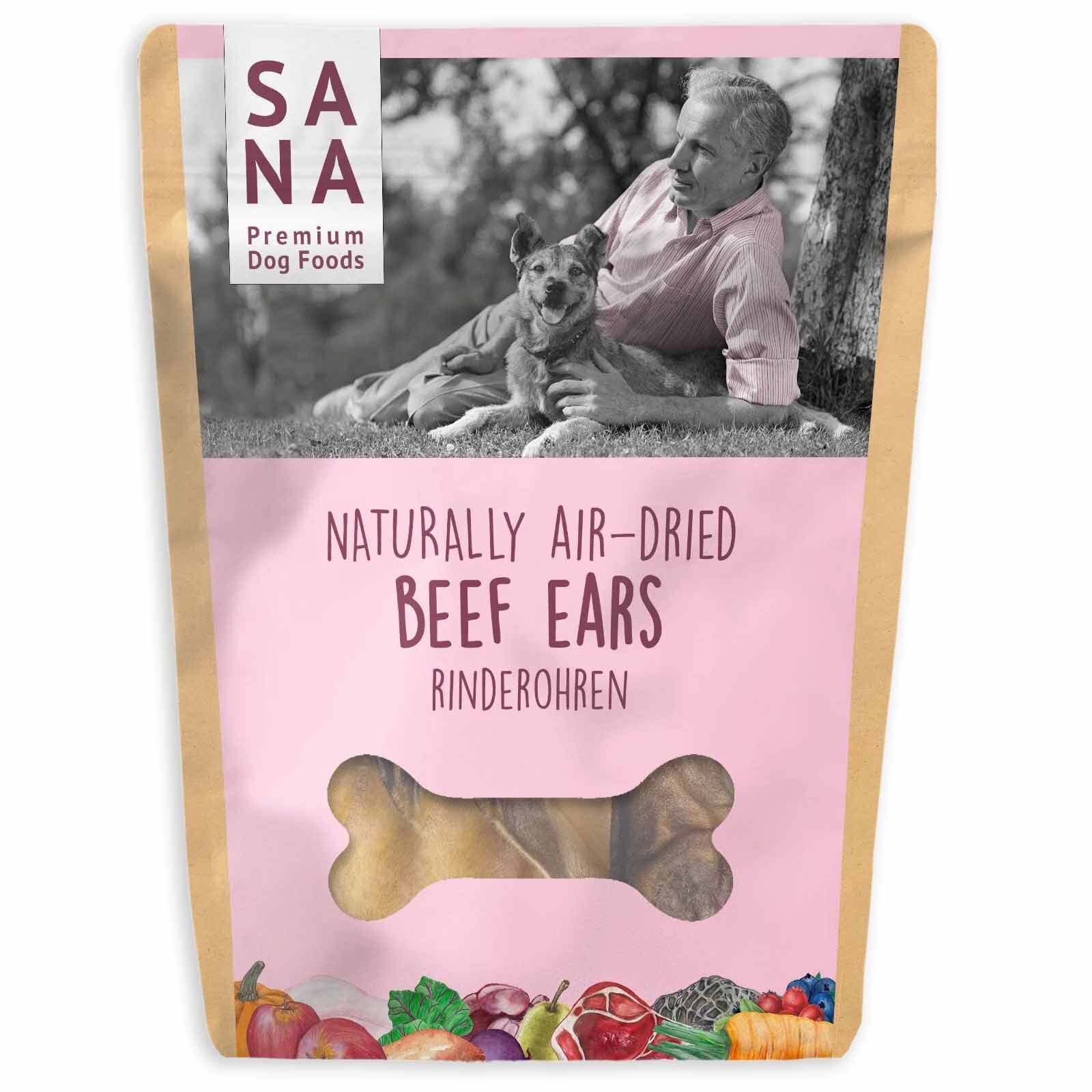 100% Natürliche Rinderohren von SANADOG 20 Stück Hundesnacks Frei von Zusätzen