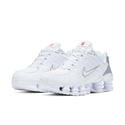 Nike Women's Shox TL White/ Metallic Silver AR3566-100 Fashion Shoes