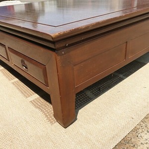 Large Square Solid Timber Coffee Table W Drawers Coffee Tables