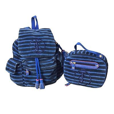 Juicy Couture Velour Striped Backpack and Lunch Bag