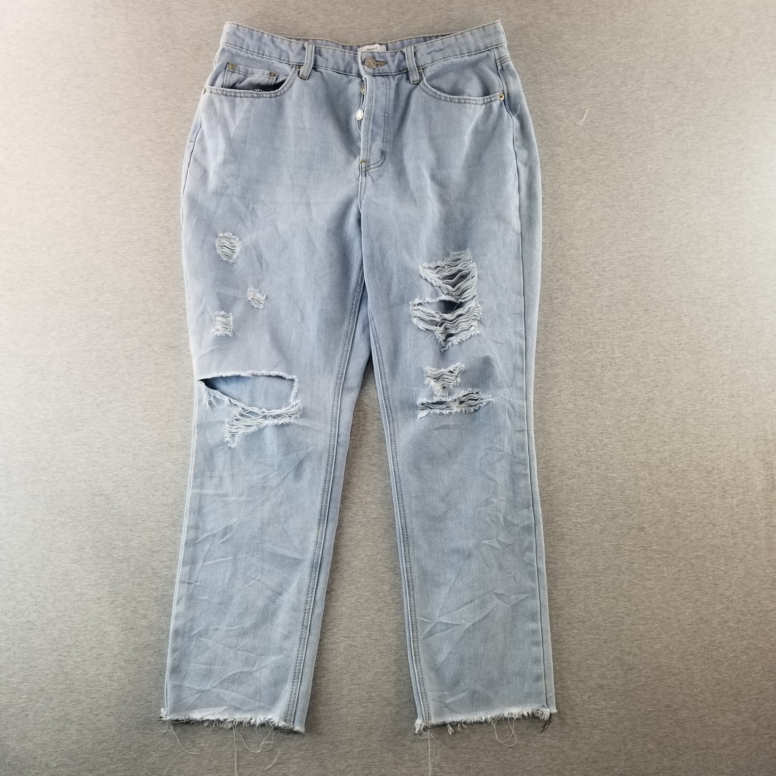 Forever 21 Jeans Women's Sz 30 Light Wash Indie Distressed Normcore Nice Quality