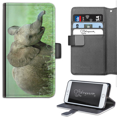 Baby Elephant Phone Case;PU Leather Side Flip Phone Cover For Apple/Samsung