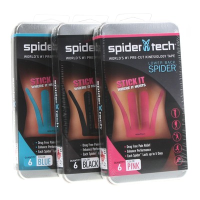 SpiderTech Low back Tape Box 6 Stück Lendenwirbel Tape vorgeschnitten