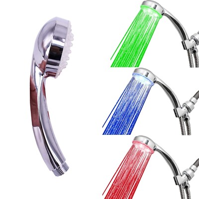 3-Color Temperature Sensitive Gradient LED Shower Head Showerhead Light NEW!!!!