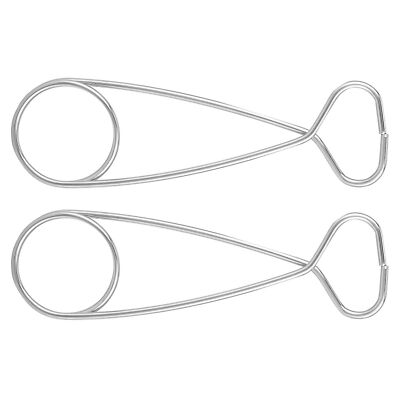2Pcs Stainless Steel Fish Mouth Jaw Spreaders Hanging Hook Rack for Cooker Water