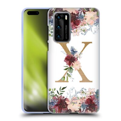 NATURE MAGICK FLOWERS MONOGRAM FLORAL GOLD 2 SOFT GEL CASE FOR HUAWEI PHONES 4