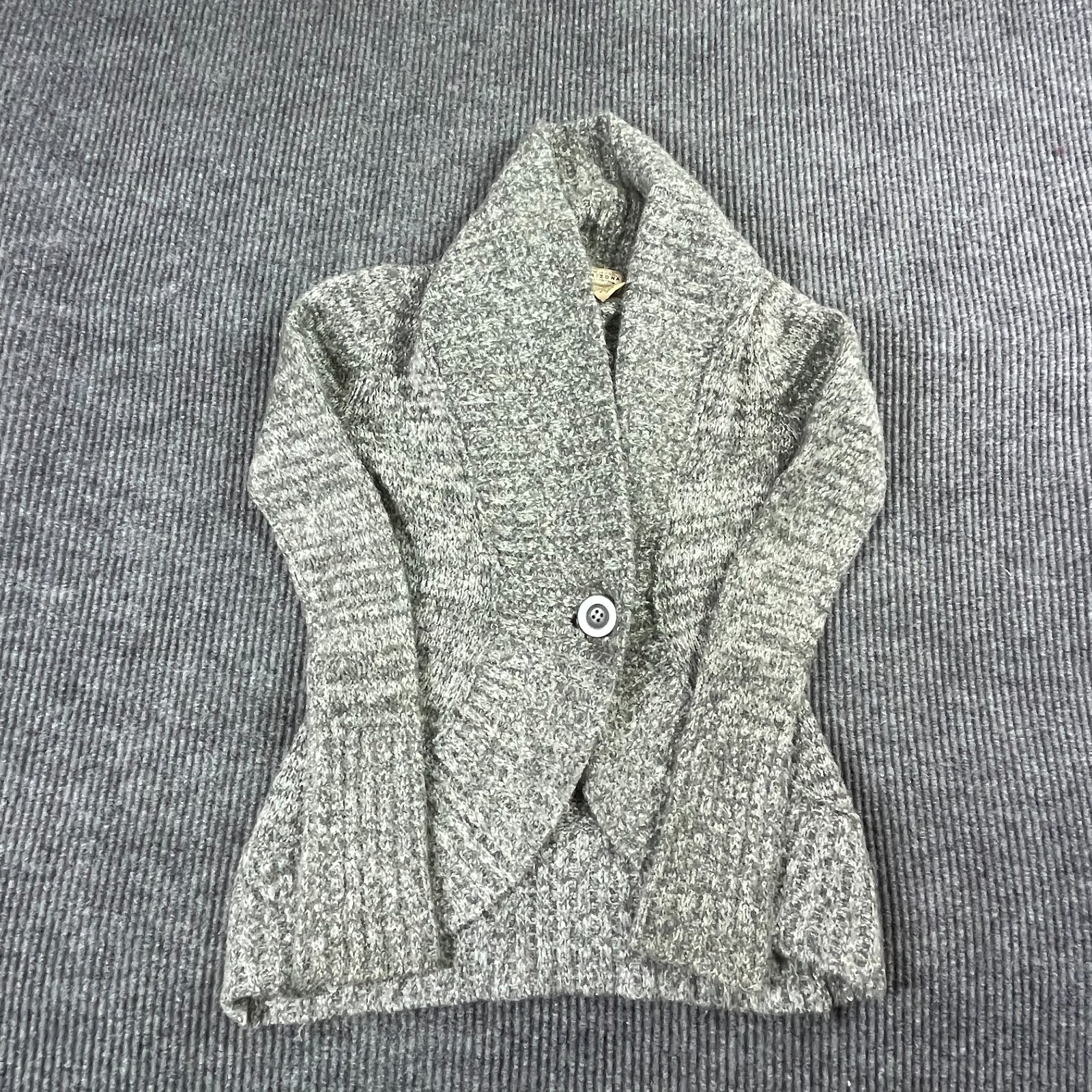 Cardigan Sweater Womens Small S Gray One Button Lightweight Casual