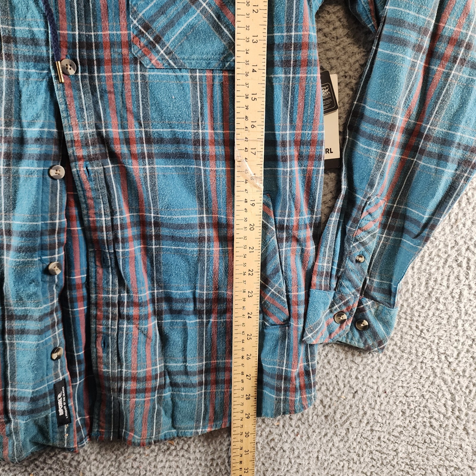 Rip Curl Ranchero Flannel Long Sleeve Shirt Men's M Blue Multi Button-Front - Picture 8 of 15